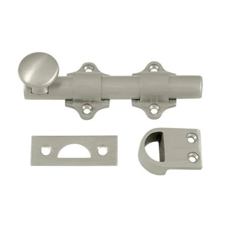 Dendesigns 4 in. Heavy Duty Dutch Door Bolt, Satin Nickel - Solid DE2667063